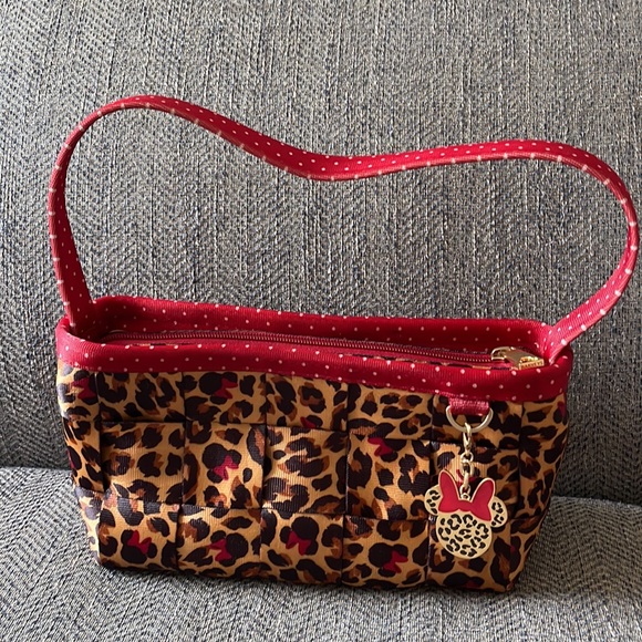 Harvey’s Disney Couture Leopard Minnie Satchel Seat Belt Bag With Wallet - Picture 2 of 8